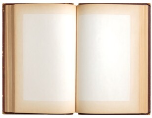 Open antique book, blank pages