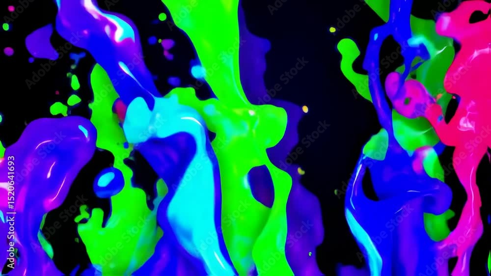 Poster dynamic splash of vibrant colors creating an abstract and energetic background animation