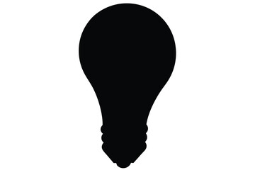 A bold black silhouette of a lightbulb against a white background ideal for design projects needing a creative idea symbol or innovation concept.