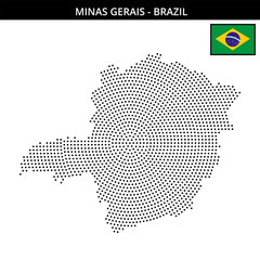 Fototapeta premium Medium circular dotted map of minas-gerais in Brazil