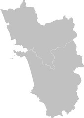 Goa, India – administrative vector map with district boundaries (Web Mercator projection, PPT-compatible & fully editable)