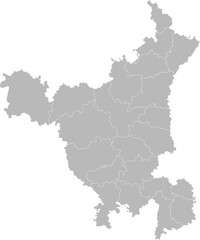 Haryana, India – administrative vector map with district boundaries (Web Mercator projection, PPT-compatible & fully editable)