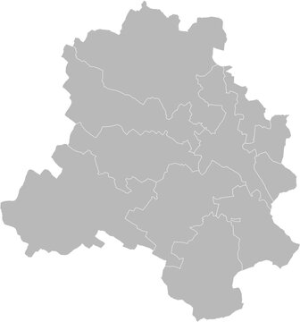 Delhi, India &ndash; administrative vector map with district boundaries (Web Mercator projection, PPT-compatible & fully editable)