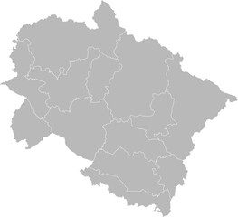 Uttarakhand, India – administrative vector map with district boundaries (Web Mercator projection, PPT-compatible & fully editable)
