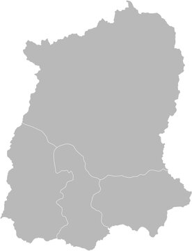 Sikkim, India &ndash; administrative vector map with district boundaries (Web Mercator projection, PPT-compatible & fully editable)