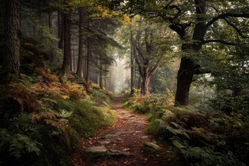 Fototapeta premium Imagine a forest where every path leads to a different emotion