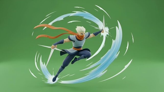 Dynamic Character Model in Action Pose