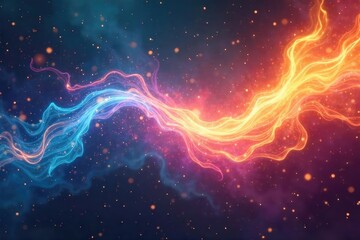 Vibrant, glowing energy streams flow, swirling and intertwining, representing a powerful, restorative healing force Perfect for concepts of health, wellness, and rejuvenation , optimism, health
