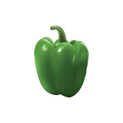 green bell pepper illustration on white background Vol 01