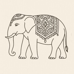 Fototapeta premium Traditional Thai Decorated Elephant