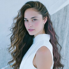 Woman with long wavy hair (1)