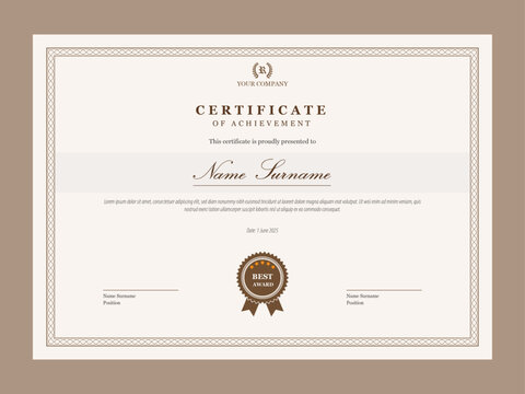 Vintage certificate of appreciation template. Multipurpose certificate design with retro style. - Powered by Adobe
