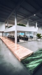 Modern, open-plan office interior