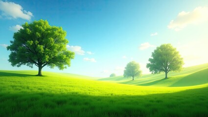 Obraz premium summer landscape with trees