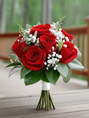 Romantic red rose bouquet