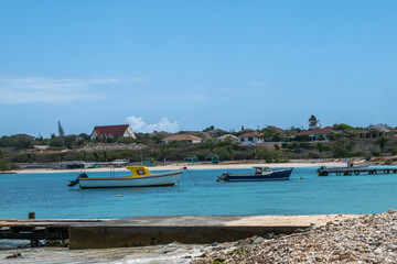 Fishermen's boat s moored in a Lagoon- Aruba