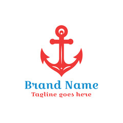 Obraz premium Anchor logo vector illustration icon design concept