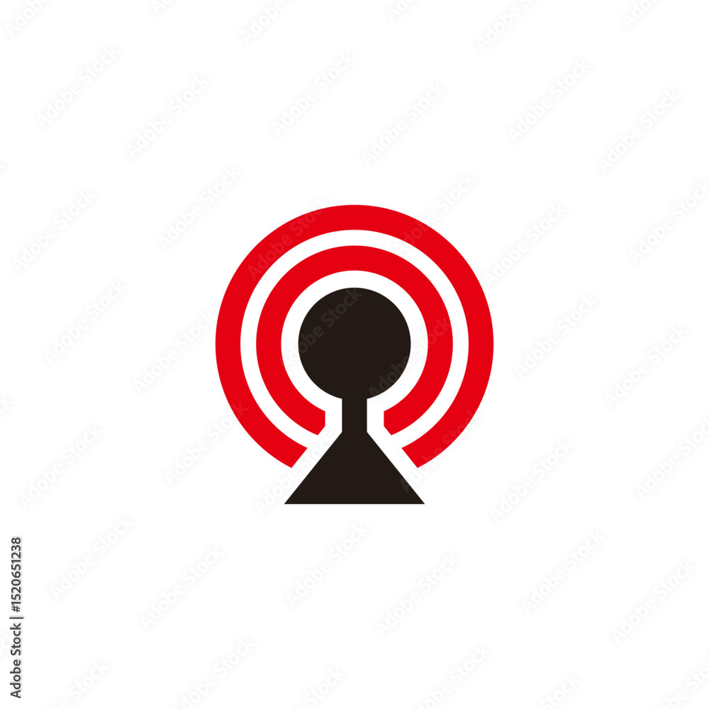 Poster signal circles round center colorful design symbol vector