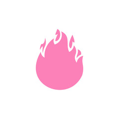cute flame pink decoration symbol icon vector