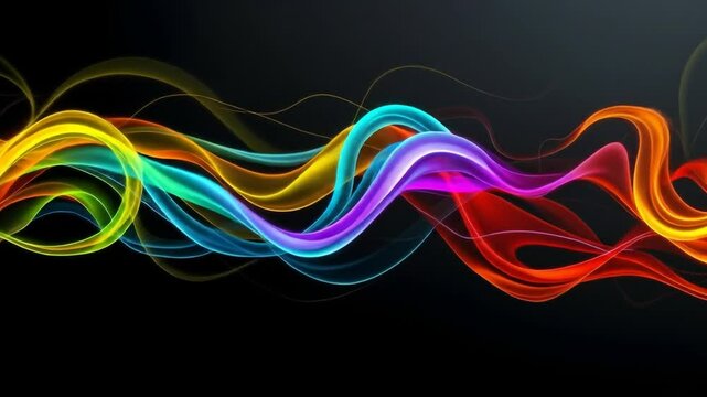 Abstract Flowing Ribbons Of Vibrant Colors Create A Dynamic Energetic And Mesmerizing Design
