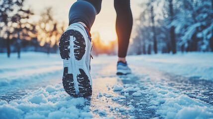 runner stretching in winter park