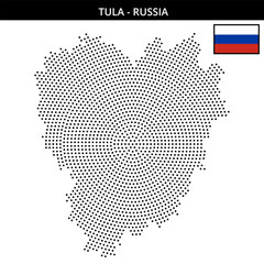 Fototapeta premium Medium circular dotted map of tula in Russia