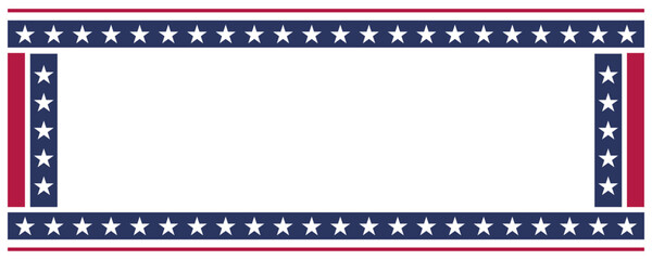 Patriotic Frame Stars with Stripes  Space for Your Message