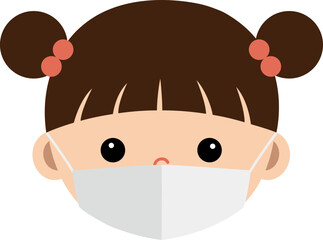 마스크를 한 여자아이