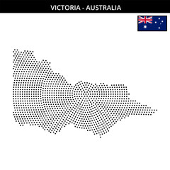Obraz premium Medium circular dotted map of Victoria in Australia