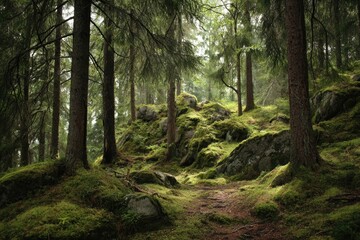 Write about a forest that is a sanctuary for magical beings