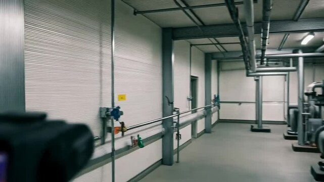 Thermal imaging camera used to inspect the temperature of pipes in a building