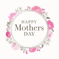 Elegant Floral Happy Mother's Day Card Design