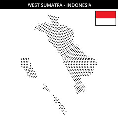 Obraz premium Medium circular dotted map of west-sumatra in Indonesia