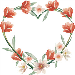 Heart-Shaped Floral Wreath Romantic Flower Arrangement Design
