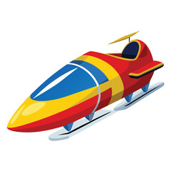 Bobslet transport isolated on white background