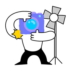 Character doing a photoshoot 