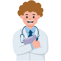 Fototapeta premium cartoon illustration of a male doctor 
