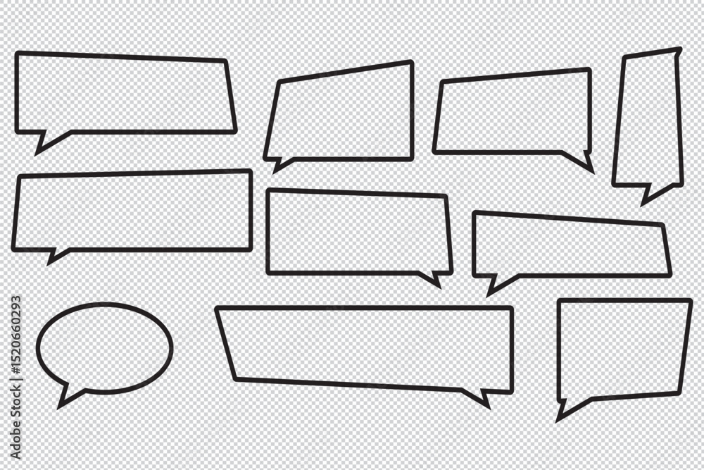 Poster speech bubbles set isolated on transparent background. vector eps 10