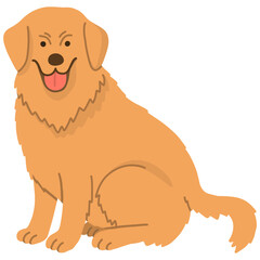 golden retriever dog cartoon illustration 
