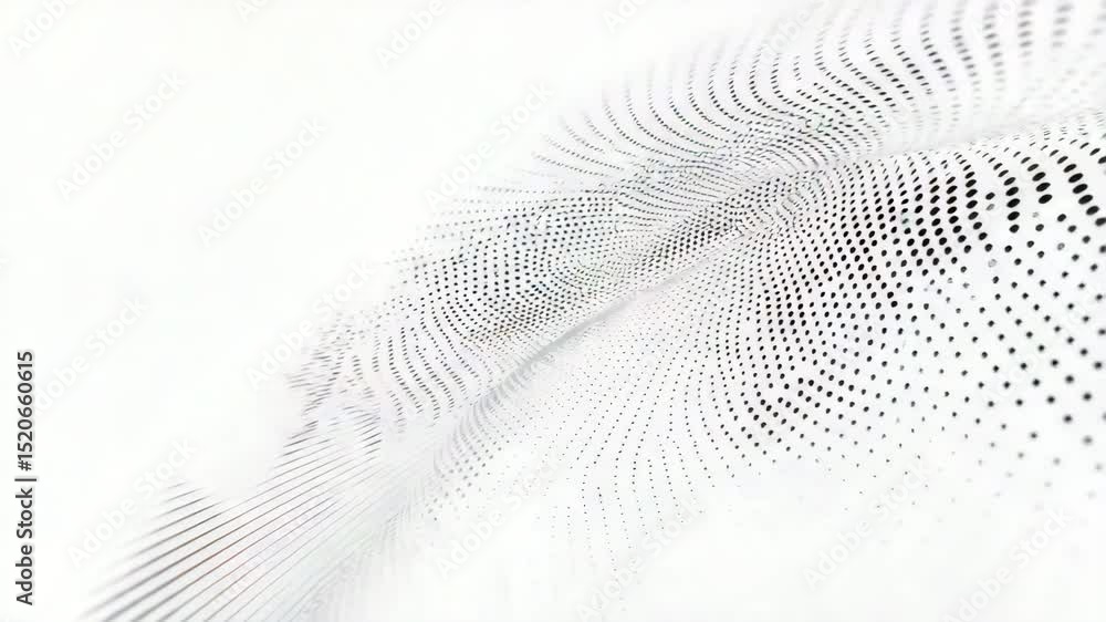 Aufkleber A dynamic wave of black dots on a white background creates an abstract, flowing optical illusion.