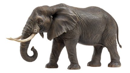 Realistic Elephant Figurine On Transparent Background An Isolated Image Of Wildlife