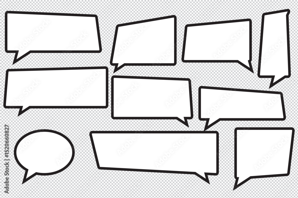 Poster speech bubbles set isolated on transparent background. vector eps 10