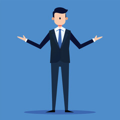 Businessman in a blue suit symbolizing success and leadership