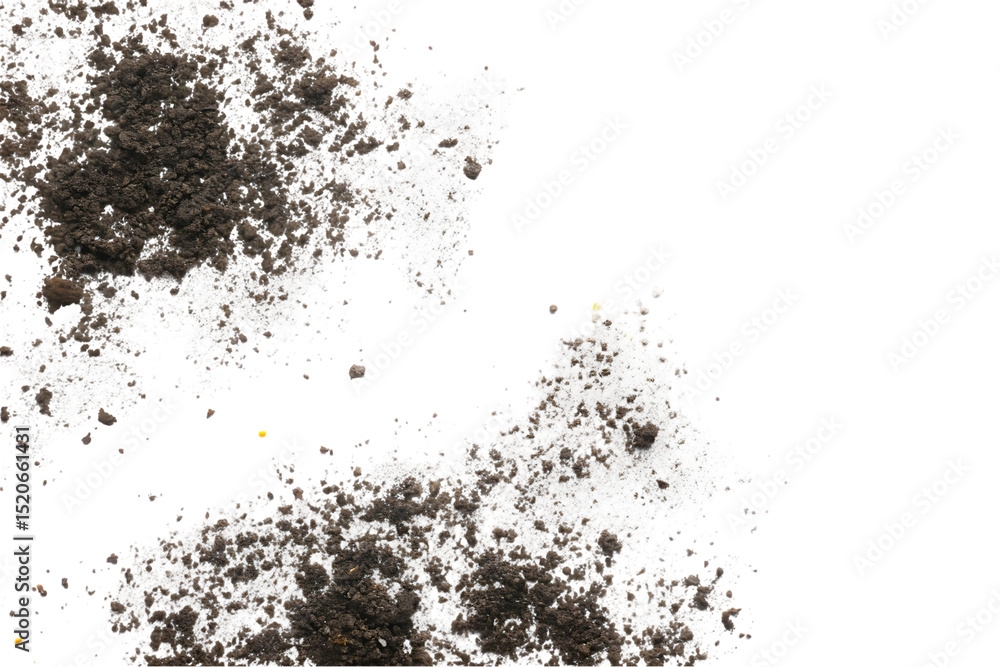 Poster abstract image of mud and snow on a black background with an isolated feel and texture