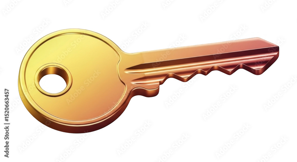 Poster detailed image of a golden key isolated on a black background conceptual view