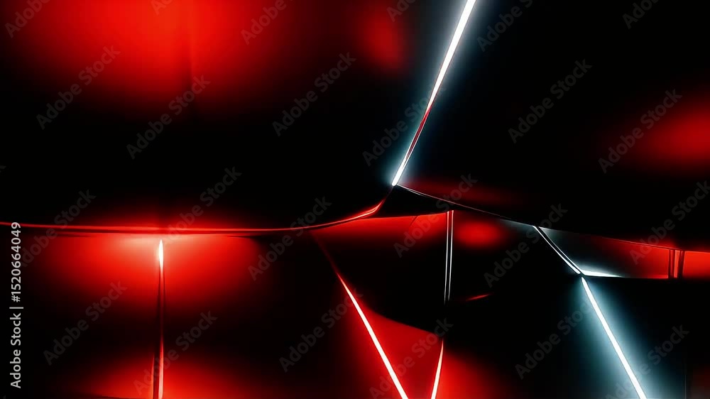 Poster abstract red and white light dynamic shapes