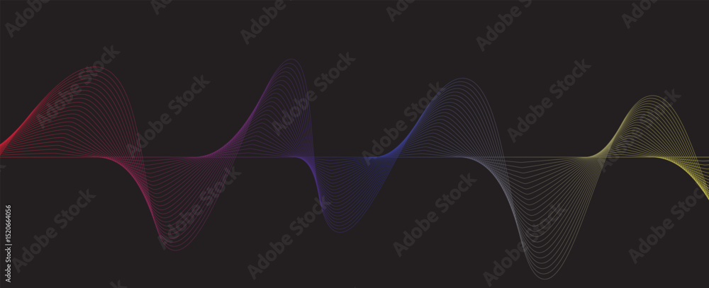 Poster dynamic sound wave isolated on white background. musical particle pulsing. blue energy flow concept.