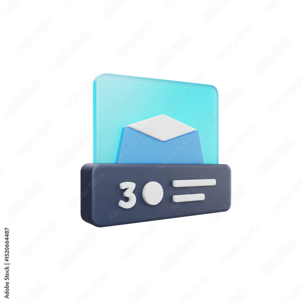 Aufkleber 3d render of data visualization representing statistics, analysis, and information display