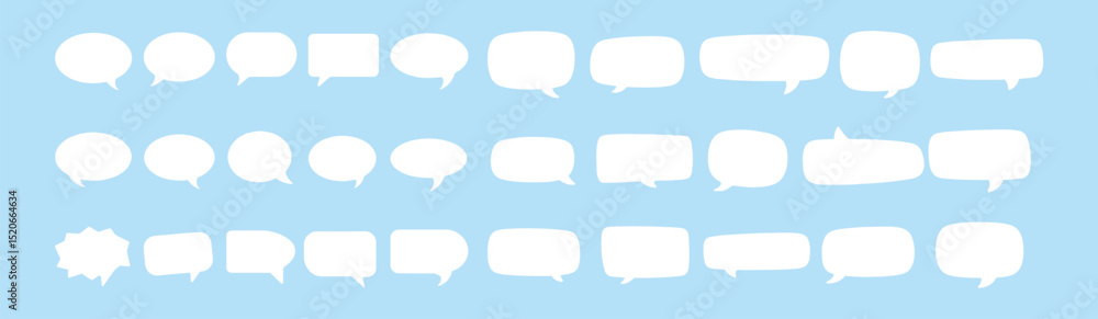 Poster speech bubble, speech balloon, chat bubble line art icon for apps and websites. message comments cha