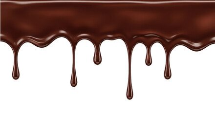 Melted chocolate dripping drops